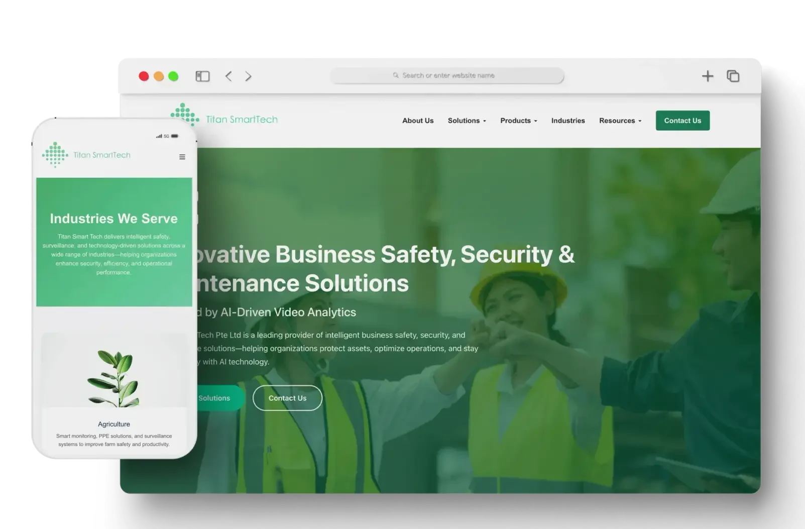 Website design mockup